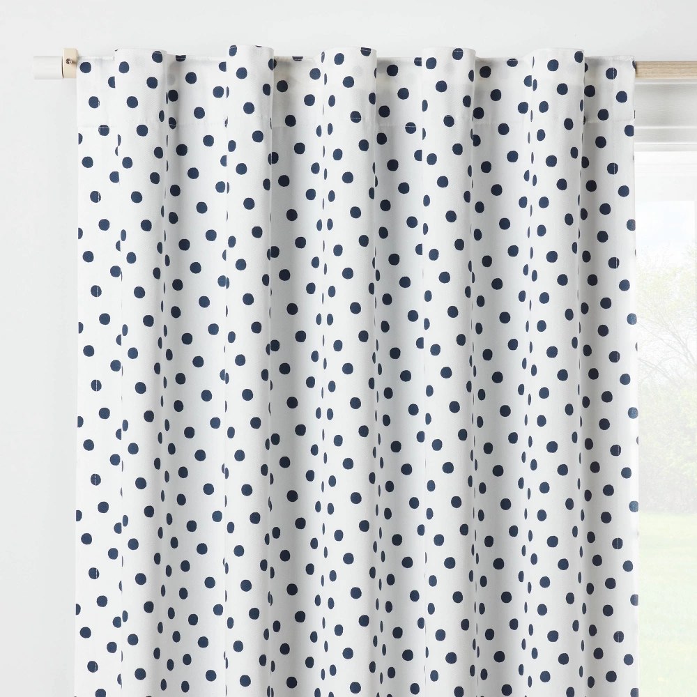 42"W x 95"L Dot Kids' Blackout Window Curtain Panel Navy - Pillowfort™