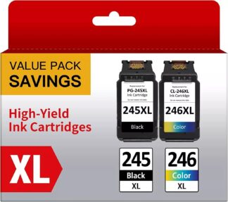 245XL 246XL Ink Cartridge Compatible for Canon MX490 MG2522 (Combo Pack)