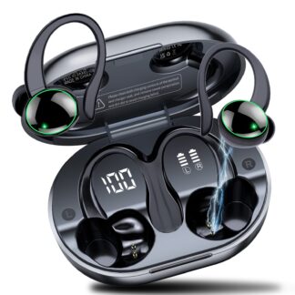 Wireless Earbuds, Bluetooth 5.4 Sports Headphones, 50H Playback, ENC Mic, Earhooks, IP7 Waterproof