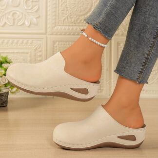 Purcolt Clogs for Women Comfortable Casual Closed Toe Slip On Arch Support Flats Shoes Memory Foam House Shoes