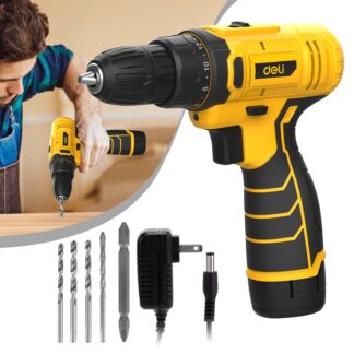 Deli 12V Max Lithium-Ion Cordless Impact Drill Driver Set, Electric Screwdriver Driver Tool Kit