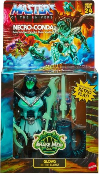 Masters of The Universe Motu Origins Necro-Conda Deluxe Snake Men Soldier Glows in The Dark