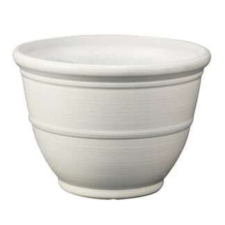 Mainstays 14  D x 10  H Ferenza White Recycled Resin Planter