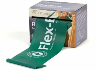 Merrithew Exercise Pilates Resistance Flexband Roll Regular Strength 12 Pack (Green)
