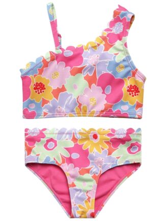 Jessica Simpson Girls' Two-piece Asymmetrical Bikini Swimsuit, Sizes 4-16 (UPC 22888)