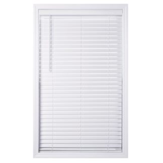 Coverscaped 2" Cordless Faux Wood Smooth White Blinds, 24" x 64"