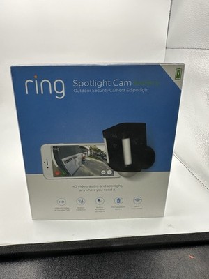 Ring Spotlight Cam Outdoor Battery Powered Security Camera Black BrandNew Sealed
