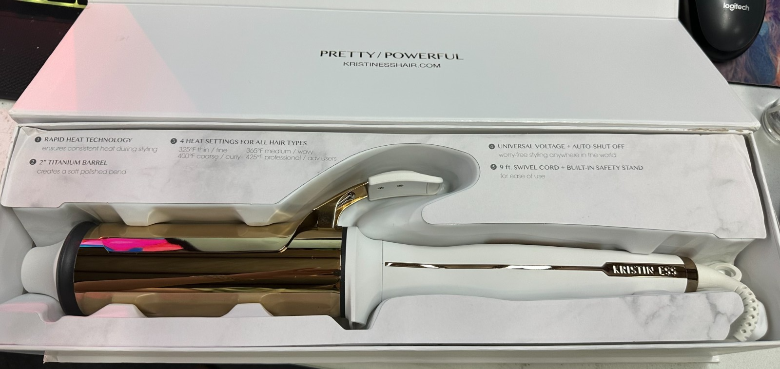 Kristin Ess Hair 2 Inch Titanium Curling Iron for Big Blowout Waves + Volume - Image 2
