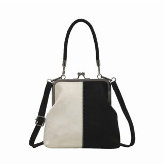 Women's Large Capacity Retro Flannel Shoulder/Crossbody Handbag, Travel Work Bag, Black