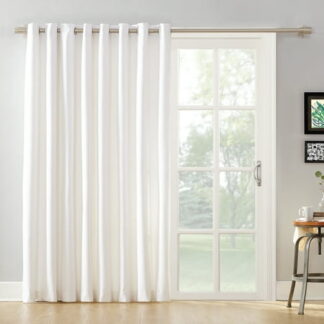 Mainstays Thermal Lined Room Darkening Sliding Glass Door Grommet Curtain Panel  100  x 84   White