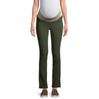 Oh! Mamma Women’s Maternity Straight Twill Pants with Demi Panel