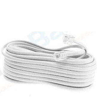 50 ft Telephone Extension Cord Cable Line Wire, White RJ11 Modular
