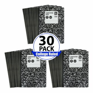 Pen+Gear College Ruled Composition Book Value Pack, Black and White, 100 Sheets, 30 Count