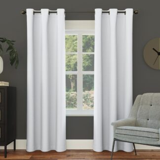 Sun Zero Nolan Energy Efficient Blackout Grommet Single Curtain Panel 40 x 63 Dove White