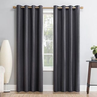 Sun Zero Patina 52" x 63" Textured Blackout Curtain Panel