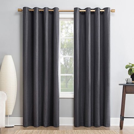 Sun Zero Patina 52" x 63" Textured Blackout Curtain Panel