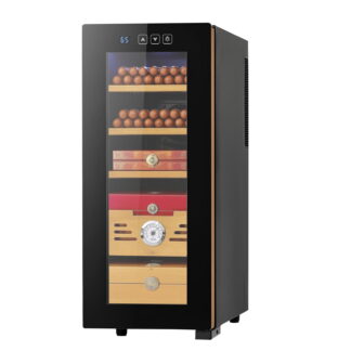 KFFKFF Electric Humidor Cabinet, 33L Capacity, Holds Up to 250 Cigars with Temperature Control, Spanish Cedar Shelves &
