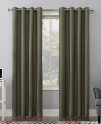 Sun Zero Duran Thermal Insulated 100% Blackout Grommet Curtain Panel 50 x108 Olive Green (Single Panel)