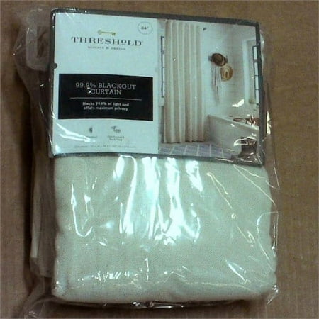 50"x84" Blackout Aruba Window Curtain Panel Sour Cream - Threshold™: Recycled Polyester, Solid Drapes, Indoor Use