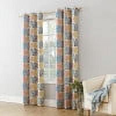 Mainstays Grommet Blackout Single Curtain Panel Beige Leaf 40 W x 63 L