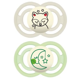 MAM Perfect Night Pacifier, 6+ Months, Unisex, 2 pack