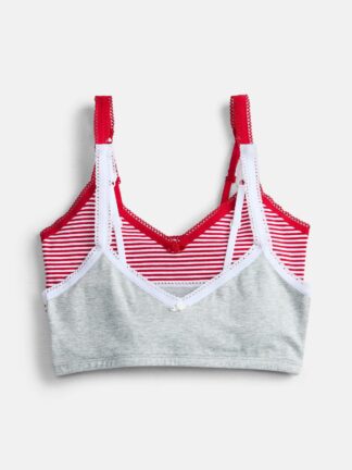 Weekend Academy Girls 2Pk Cotton Triangle Bralette, Sizes XS to XXL (UPC 62493)