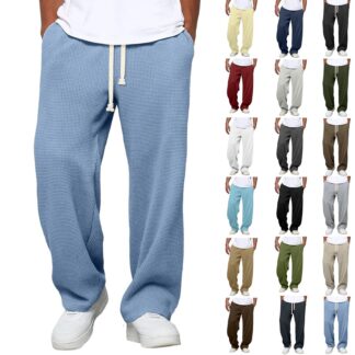 Men's Sweatpants Pants with Plus Size Fashion Casual Comfy Solid Color Loose Summer Drawstring Pockets Pants for Golf