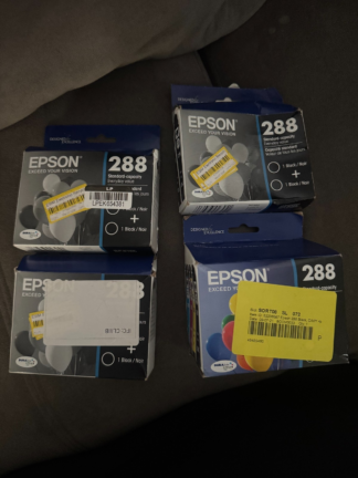 Epson 288 (7)Black (1)Cyan/Yellow/Magenta Ink Cartridges! 12/2023