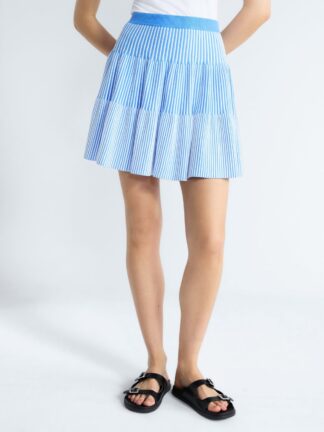 Free Assembly Women's and Women's Plus Ribbed Stitch Tiered Mini Skirt. Sizes XS-4X