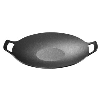 Wovilon Nonstick Round Griddle Grill Pan for Korean BBQ / Teppanyaki, Induction Ready
