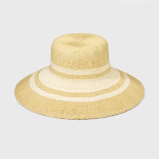 Striped Floppy Down Brim Floppy Hat - A New Dayโข Cream S/M