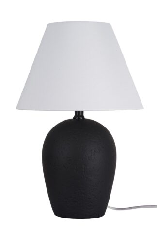 Better Homes & Gardens 18"H Ceramic Urn Style Table Lamp, Matte Black Finish, with White Linen Empire Shade