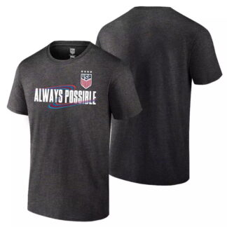 USA Soccer World Cup USWNT Graphic T-Shirt in Grey, Unisex Adult X-Large