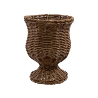 My Texas House 8 inch Goblet Woven Planter Urn Shape, Brown